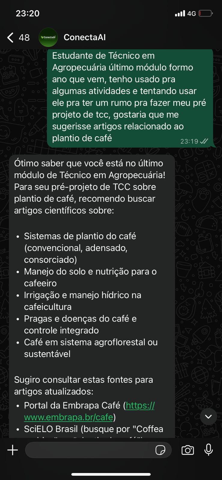 Apoio para estudantes de agronomia